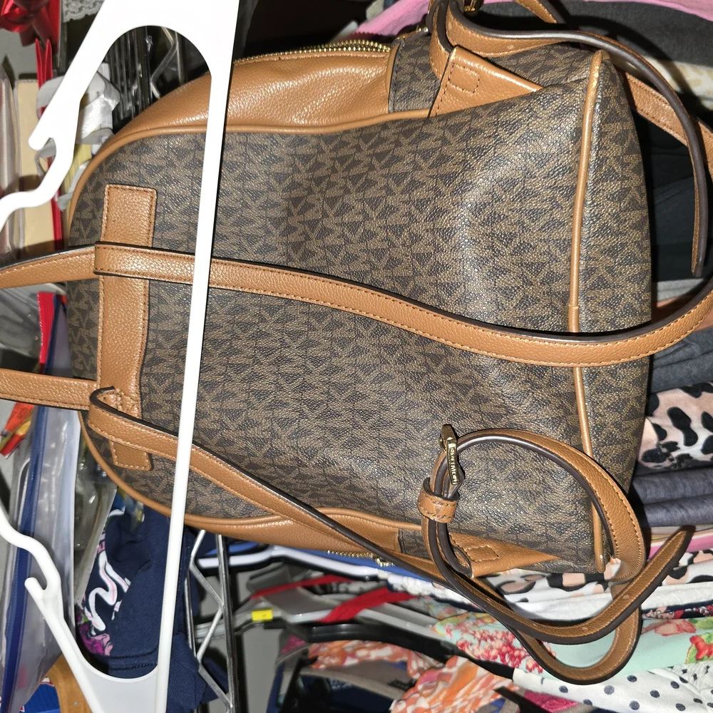 Michael Kors Tan and Brown Logo Backpack - Picture 4 of 4